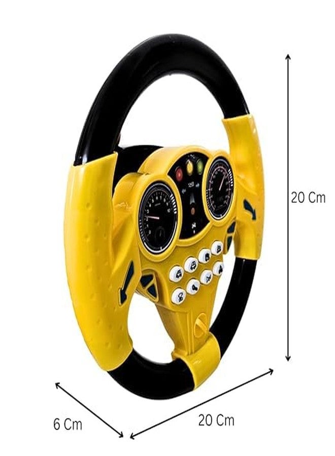DNGM Creation Kids Driving Steering Wheel Funny Interactive Driving Wheel with Music (Yellow -A) - Image 2